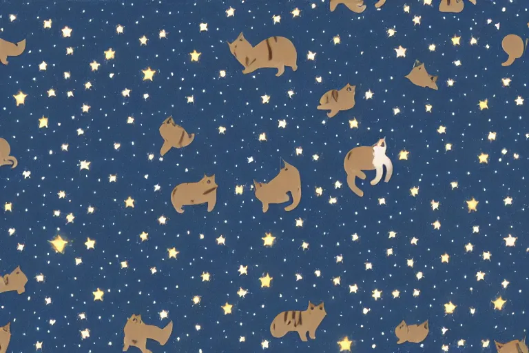 night starry sky full of cats | Stable Diffusion | OpenArt