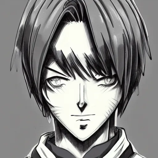 Profile picture of an anime, koey horikoshi's artwork with a male character  with black hair and a smile