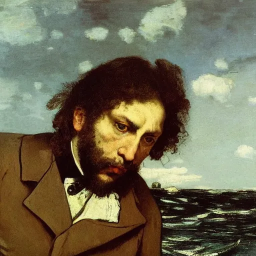 Image similar to Politics aside, a common view of late Courbet is that he became a kind of ''official'' realist painter, increasingly concentrating on inoffensive landscapes and seascapes for a bourgeois clientele.