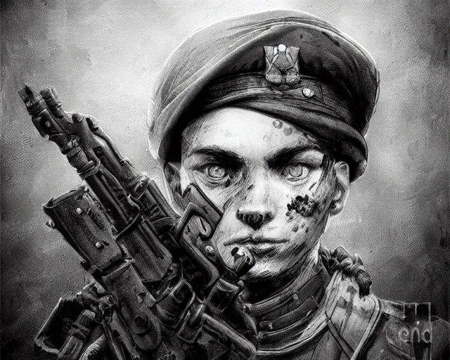 Image similar to A soldier cat in world war one, close-up, black and white, amazing digital art, hyper detailed, artstation, in the style of Tony Sart