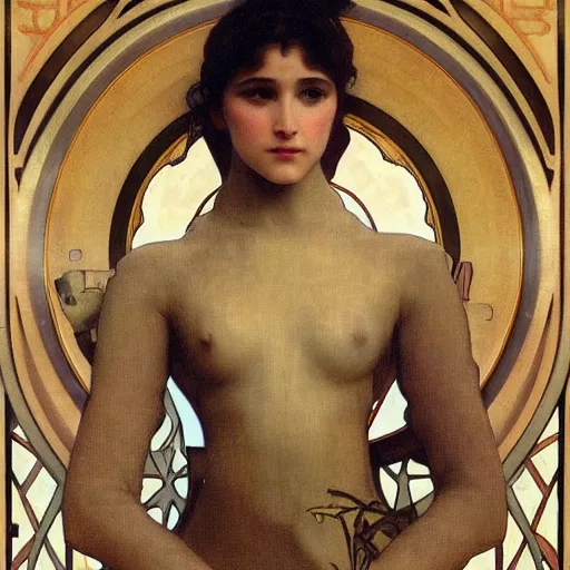 Prompt: humanoid robot from ex machina, by william bouguereau and alphonse mucha, intricate, elegant, symmetry