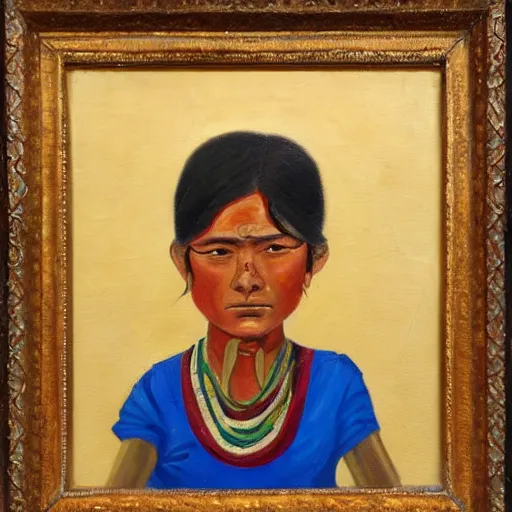 Image similar to a nepali woman carrying a sword, fierce, oil painting