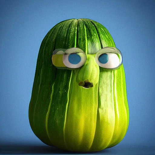 Image similar to mark zuckerberg as a zucchini, professional food photography, unreal engine