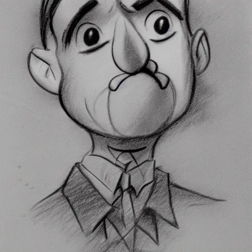 Image similar to milt kahl pencil sketch of adolf hitler warner brothers cartoon