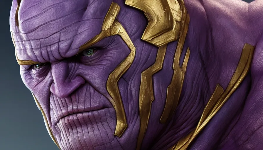 Image similar to hand painted bust of john cena as thanos, hyperdetailed, artstation, cgsociety, 8 k