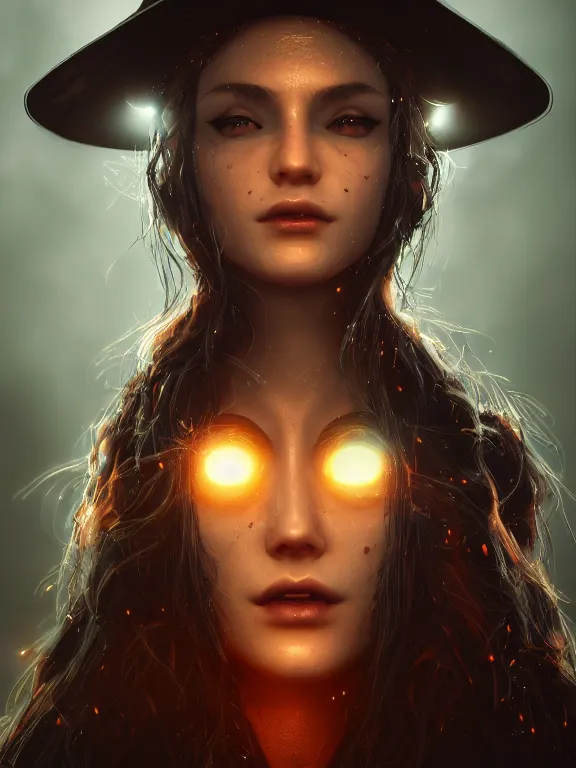 Prompt: portrait art of witch 8k ultra realistic , lens flare, atmosphere, glow, detailed,intricate, full of colour, cinematic lighting, trending on artstation, 4k, hyperrealistic, focused, extreme details,unreal engine 5, cinematic, masterpiece