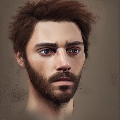 Image similar to a realistic portrait of a man who looks a little like cat, artstation artist