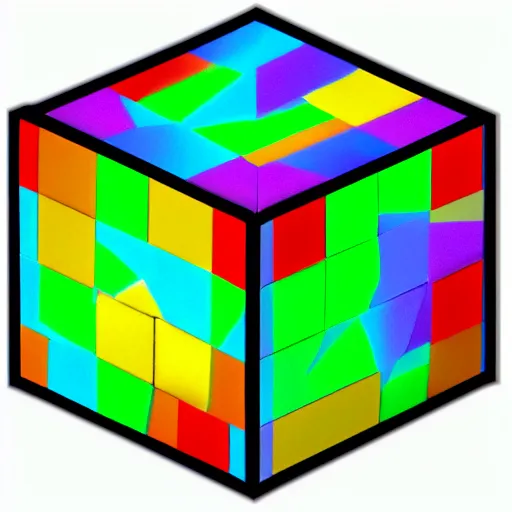 Prompt: a cube in 4 d