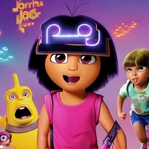 Prompt: Dora the explorer live action thriller cyber punk John Travolta directed by Michael Moore