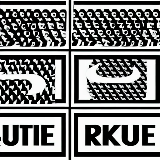 Image similar to black on white nike graphic design stickers in style of david rudnick, eric hu, y 2 k, brutalism