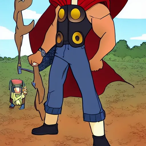 Prompt: Huey from the Boondocks as Thor