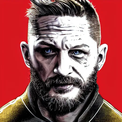 Image similar to Tom Hardy in wolverine suit Digital art 4K quality Photorealism