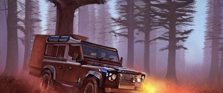 Prompt: Land Rover Defender 110 (1985), an epic fantasy, dramatic lighting, cinematic, establishing shot, extremely high detail, photorealistic, cinematic lighting, artstation, by simon stalenhag, The Elder Scrolls V: Skyrim, Winterhold, College of Winterhold