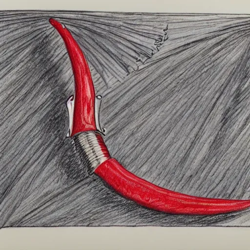 Prompt: red ballpoint pen drawing outsider art