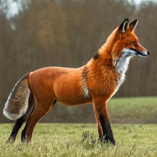 Prompt: Fox X Horse, species fusion, selective breeding