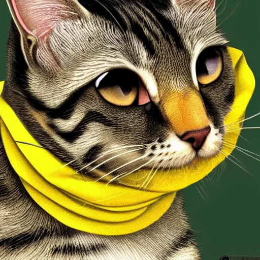 Image similar to cat looks like a bee. hyperdetailed photorealism