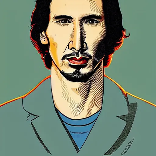 Image similar to “ adam driver retro minimalist portrait by jean giraud, moebius starwatcher comic, sharp, smooth face, 8 k ”