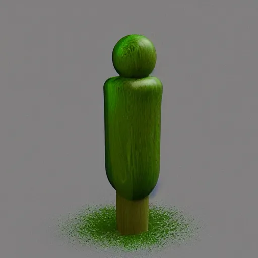 Image similar to wooden staff with green slime on it, octane render