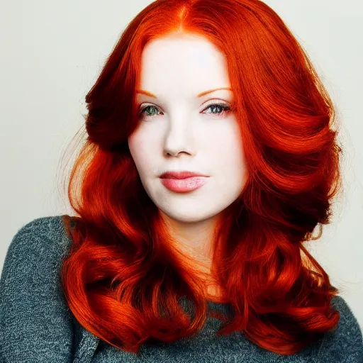 Image similar to a photo of a beautiful redhead woman