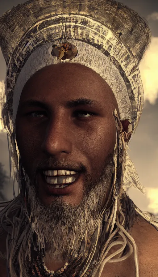 Image similar to portrait of a digital shaman, with cryengine