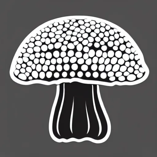 Image similar to flat single tone black vector silhouette of a mushroom, pure white background, 4 k resolution