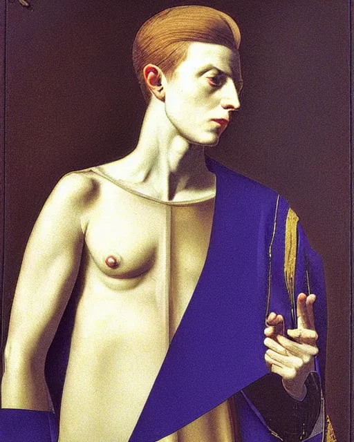 Prompt: avid bowie as a saint by jean auguste dominique ingres