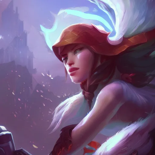 Image similar to a beautiful artwork by riot games, featured on artstation