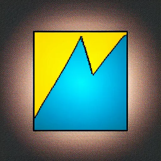 Image similar to pixel art, lightning bolt icon, minimalist, yellow, cyan