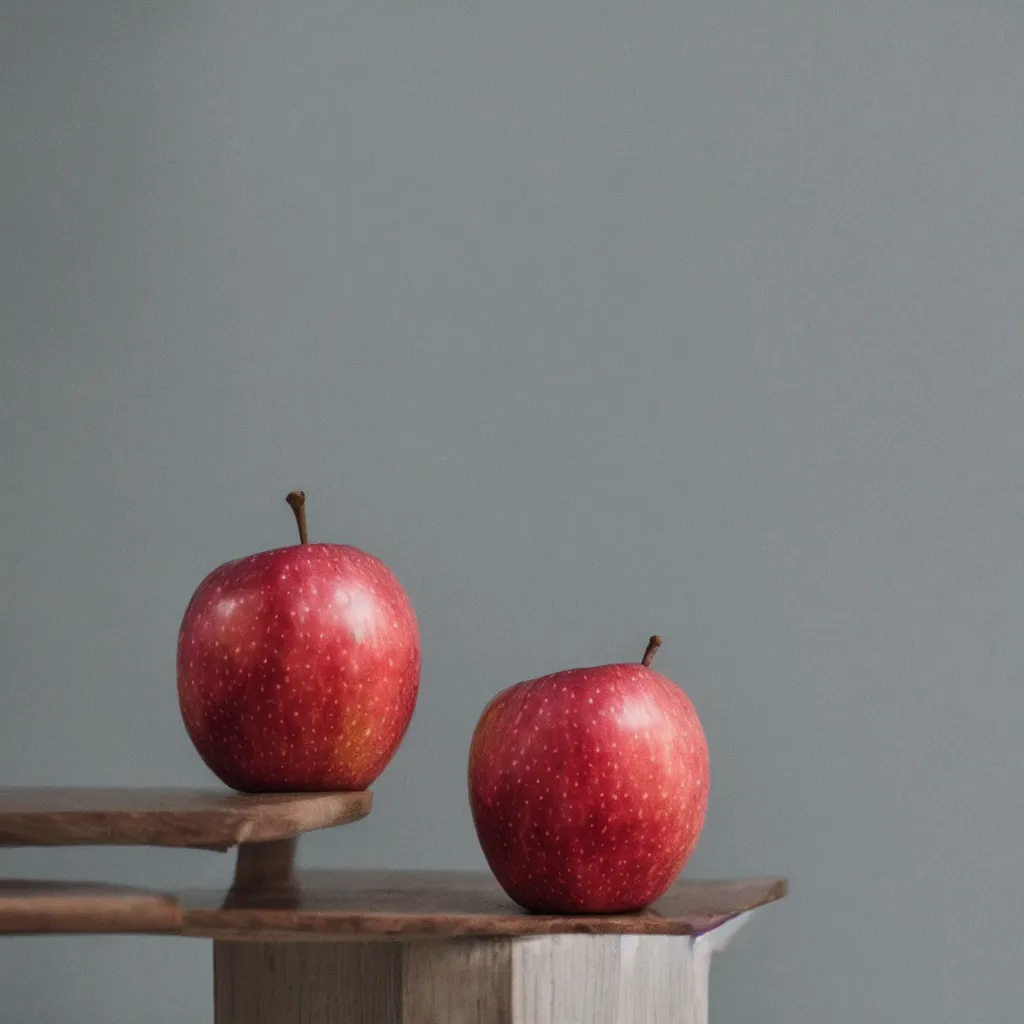 Prompt: an apple on a table