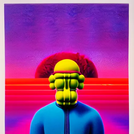 Image similar to warrior by shusei nagaoka, kaws, david rudnick, airbrush on canvas, pastell colours, cell shaded, 8 k