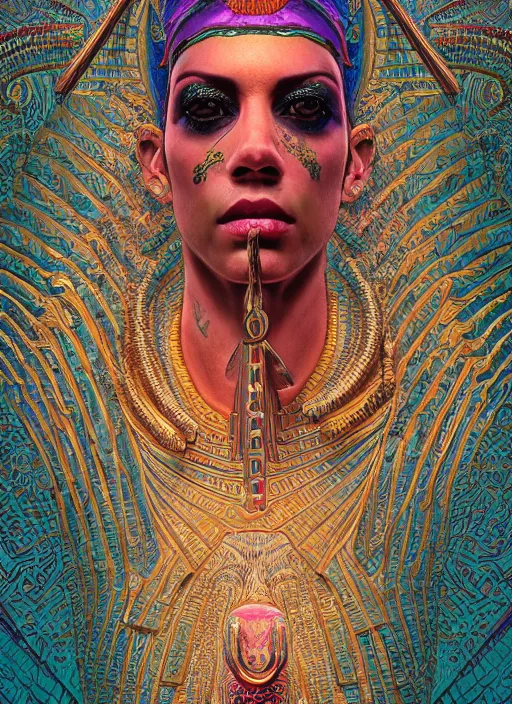 Prompt: Egyptian God of Dreams, vaporwave, intricate, ornate, highly detailed, digital painting, 4k, HDR, concept art, smooth, sharp focus, illustration, art by dan witz,artgerm, Eldritch