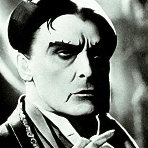 Prompt: charlie sheen as dracula in the 1 9 2 2 film, black and white