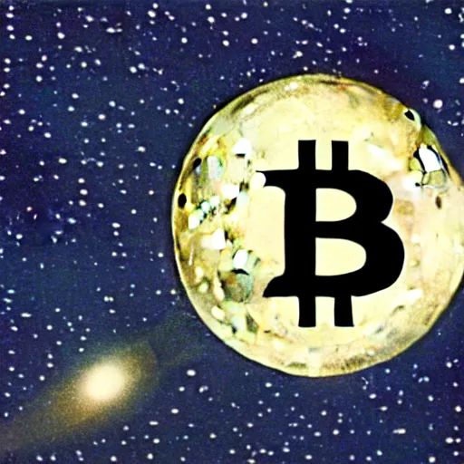 Image similar to bitcoin to the moon. ap photograph 1 9 8 5