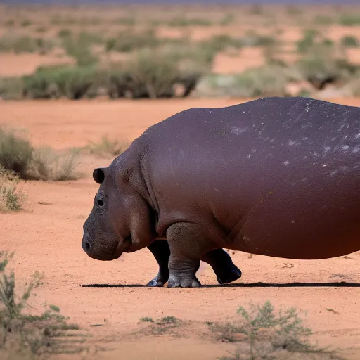 Image similar to a hippo in the desert