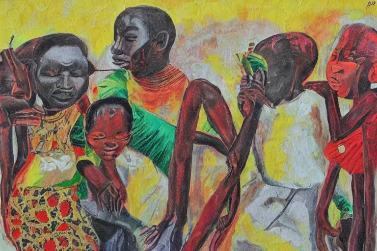 Image similar to artwork by amadou opa bathily