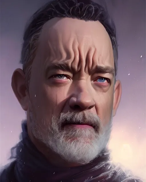 Image similar to epic portrait cinematic shot of a dnd ice wizard tom hanks, fine details. night setting. realistic shaded lighting poster by craig mullism, artgerm, jeremy lipkin and michael garmash, unreal engine, radiant light, detailed and intricate environment, digital art, trending on art station,