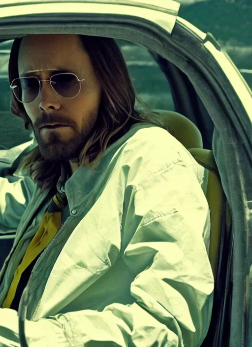 Image similar to film still of jared leto as heisenberg in breaking bad, 4 k