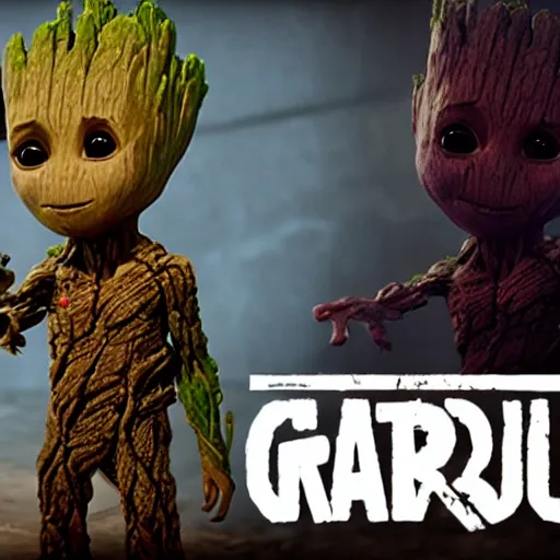 Image similar to Baby Groot + Grogu, RDR 2 mod