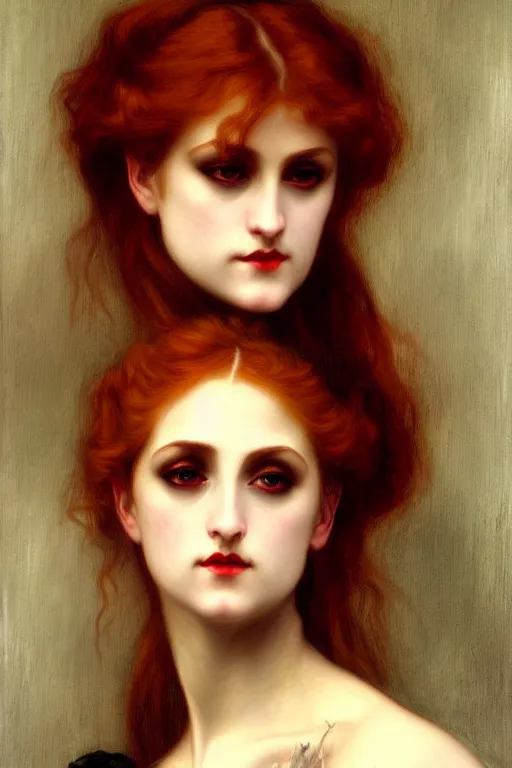 Image similar to victorian vampire blondes painting by rossetti bouguereau, detailed art, artstation