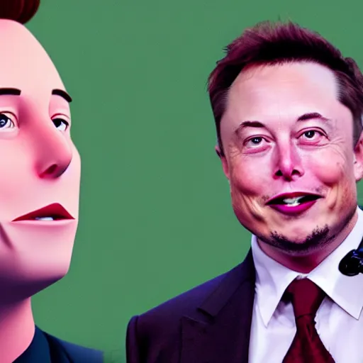 Prompt: elon musk animated in a disney movie 4 k quality super realistic