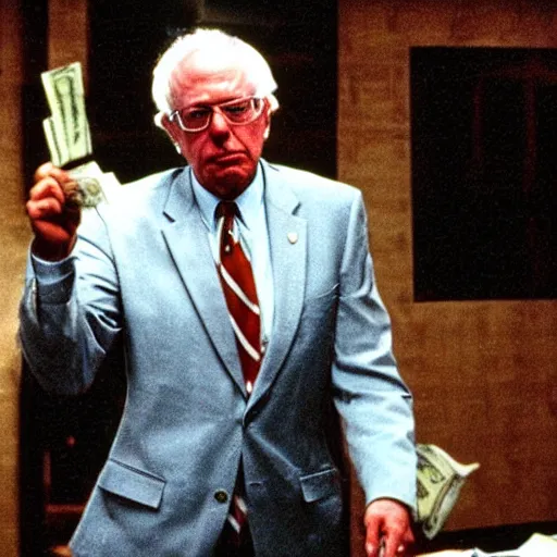 Image similar to Bernie Sanders wearing money in American Psycho (1999)