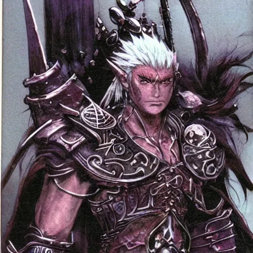 Image similar to final fantasy orc concept art yoshitaka amano, akihiko yoshida, moebius