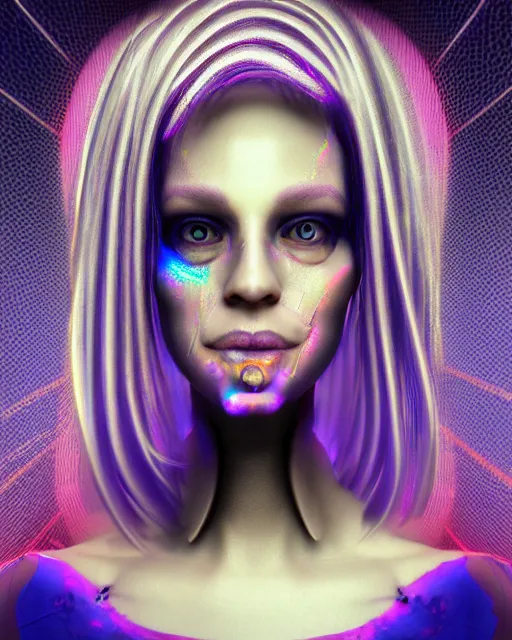 Image similar to a glitch art character portrait of female psychic a. i. manifesting into reality trending on artstation deviantart pinterest detailed realistic hd 8 k high resolution