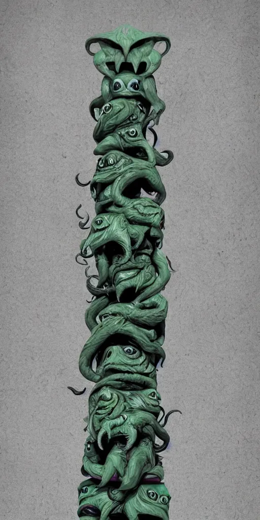 Image similar to cthulhu totem pole, hd image