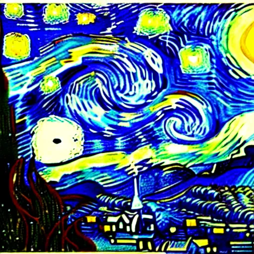 Image similar to portrait of a giant shouting ( ( stay puft marshmallow man ) ) in the style of starry night by vincent van gogh intricate detail, low angle, blockbuster ghostbusters movie