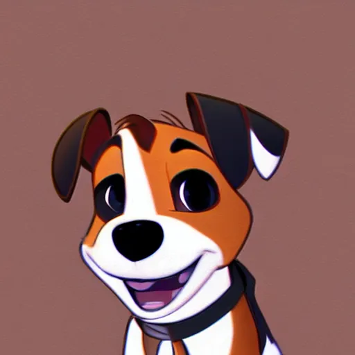 Image similar to jack russel terrier character shocked, pixar, disney, zootopia, up, concept art, sketch, trending on artstation, graphic novel, childrens illustrated storybook, by alphonse mucha and cory loftis and matthias lechner