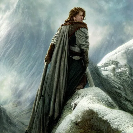 Image similar to a beautiful matte painting of a character from lord of the rings, by steve argyle and mark arian