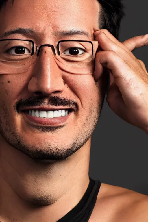 Image similar to 📷 markiplier has bark skin, made of bark, head portrait, dynamic lighting, 4 k