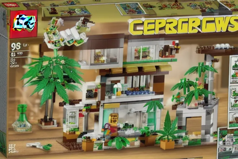 Image similar to cannabis grow operation 1 9 8 5 lego set