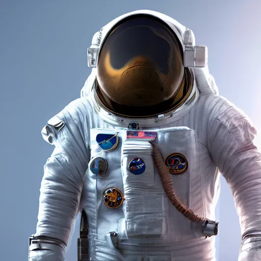 Image similar to astronaut suit in the shape of a whale, high detail shot, smoking, render, cgsociety, photorealism